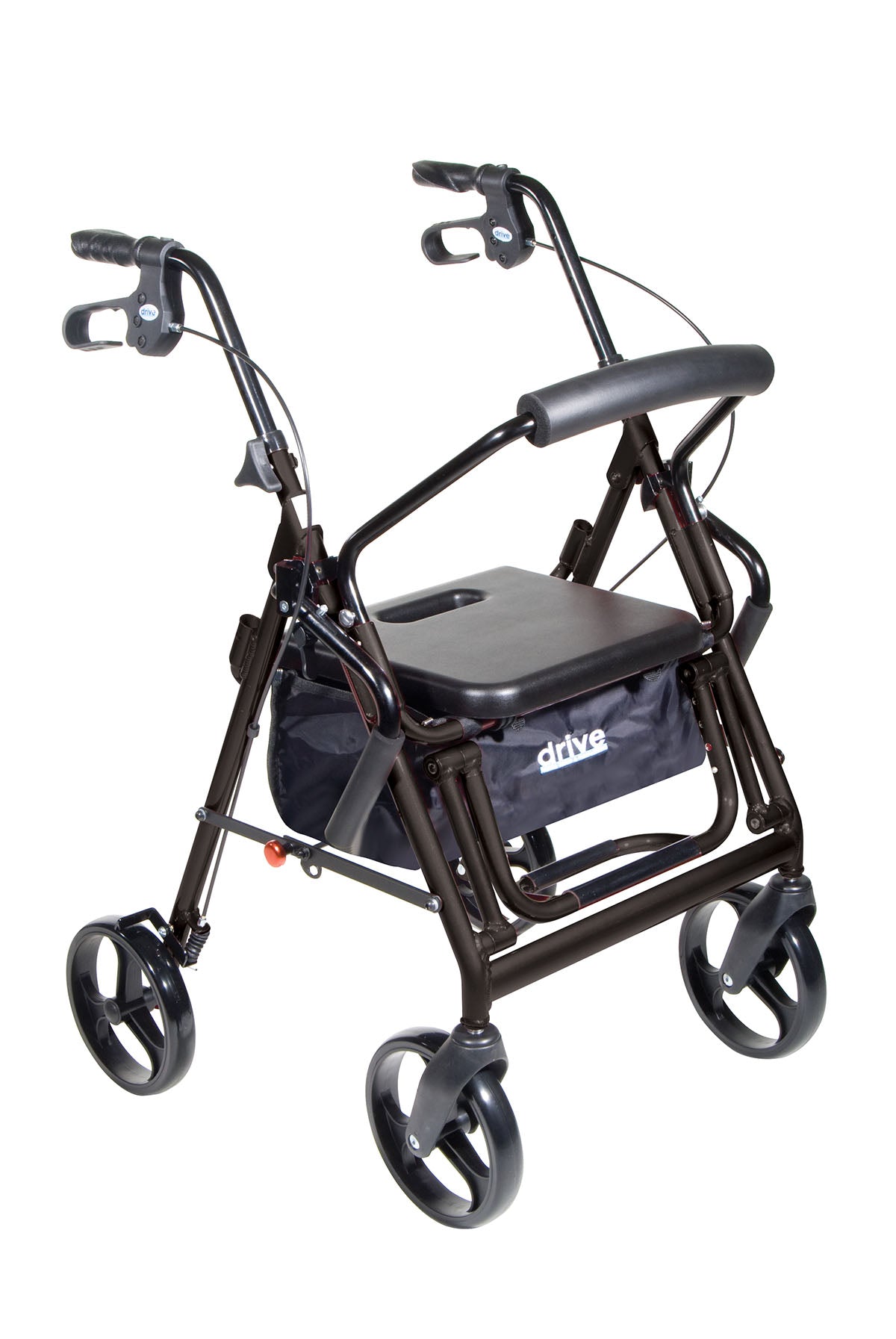 Drive, Duet Dual Function Transport Wheelchair Rollator Rolling Walker, Black
