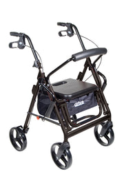 Drive, Duet Dual Function Transport Wheelchair Rollator Rolling Walker, Black