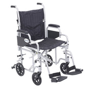 Drive, Poly Fly Light Weight Transport Chair Wheelchair with Swing away Footrests, 20" Seat