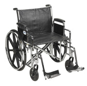 Drive, Sentra EC Heavy Duty Wheelchair, Detachable Desk Arms, Swing away Footrests, 22" Seat