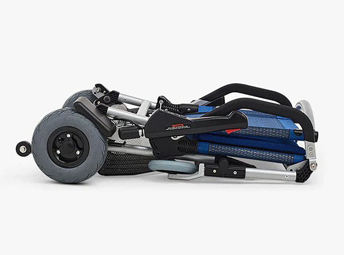 Zinger Folding Power Chair, Two-Handed Control, Blue