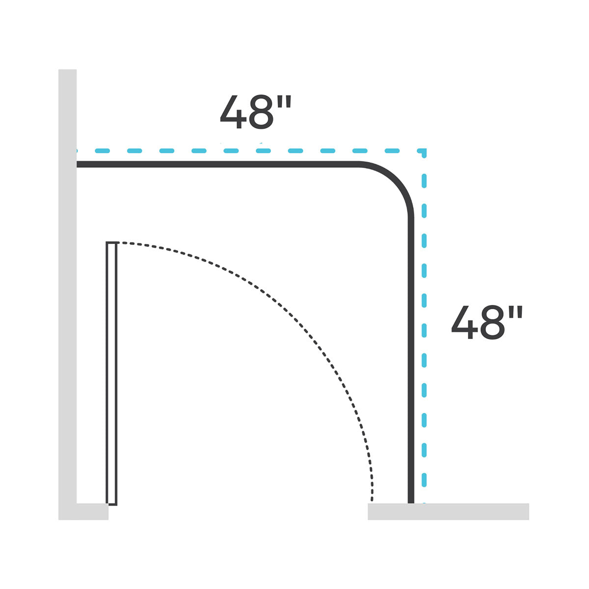 L-Shape Privacy Curtain Kit for Doorway