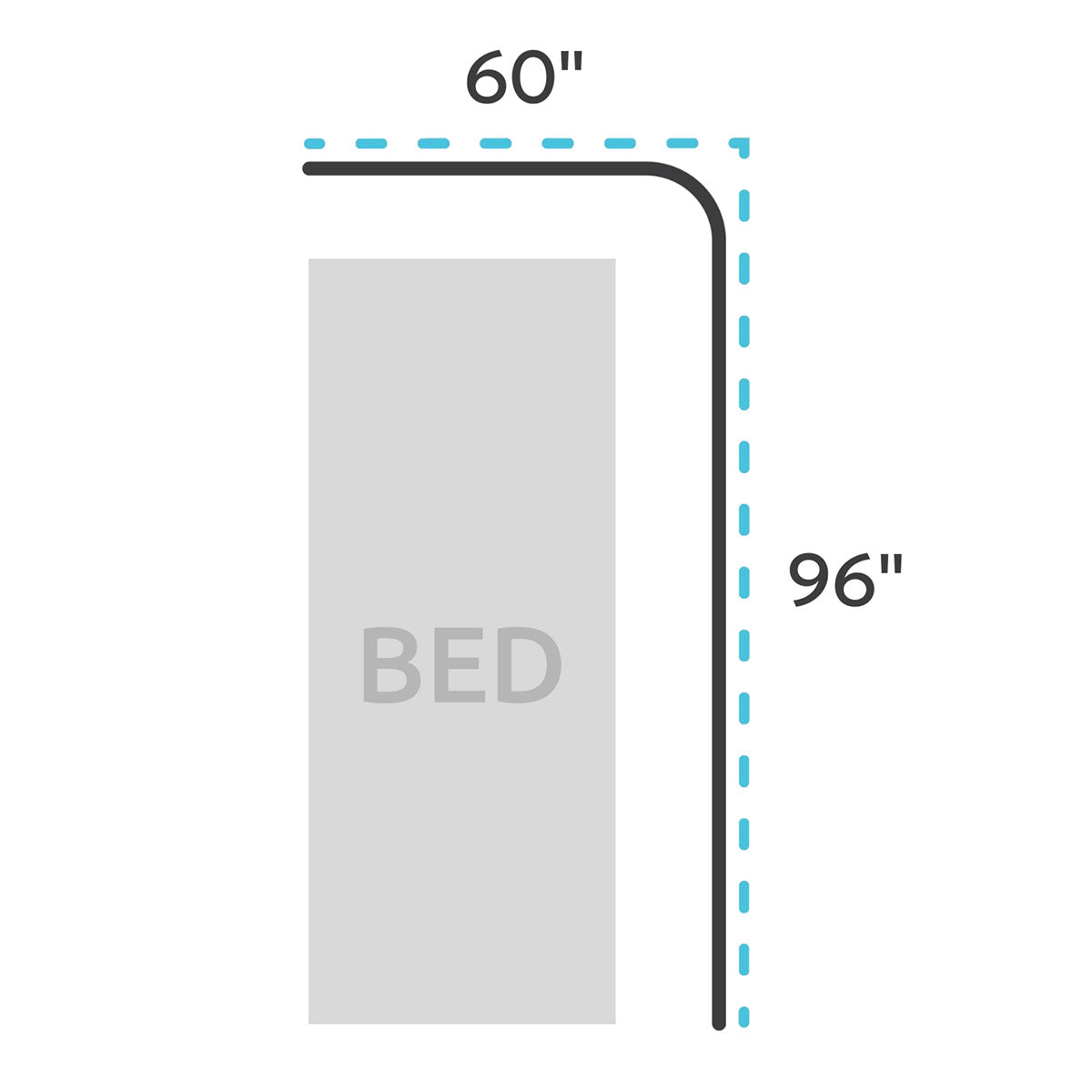 L-Shape Privacy Curtain Kit for Bed