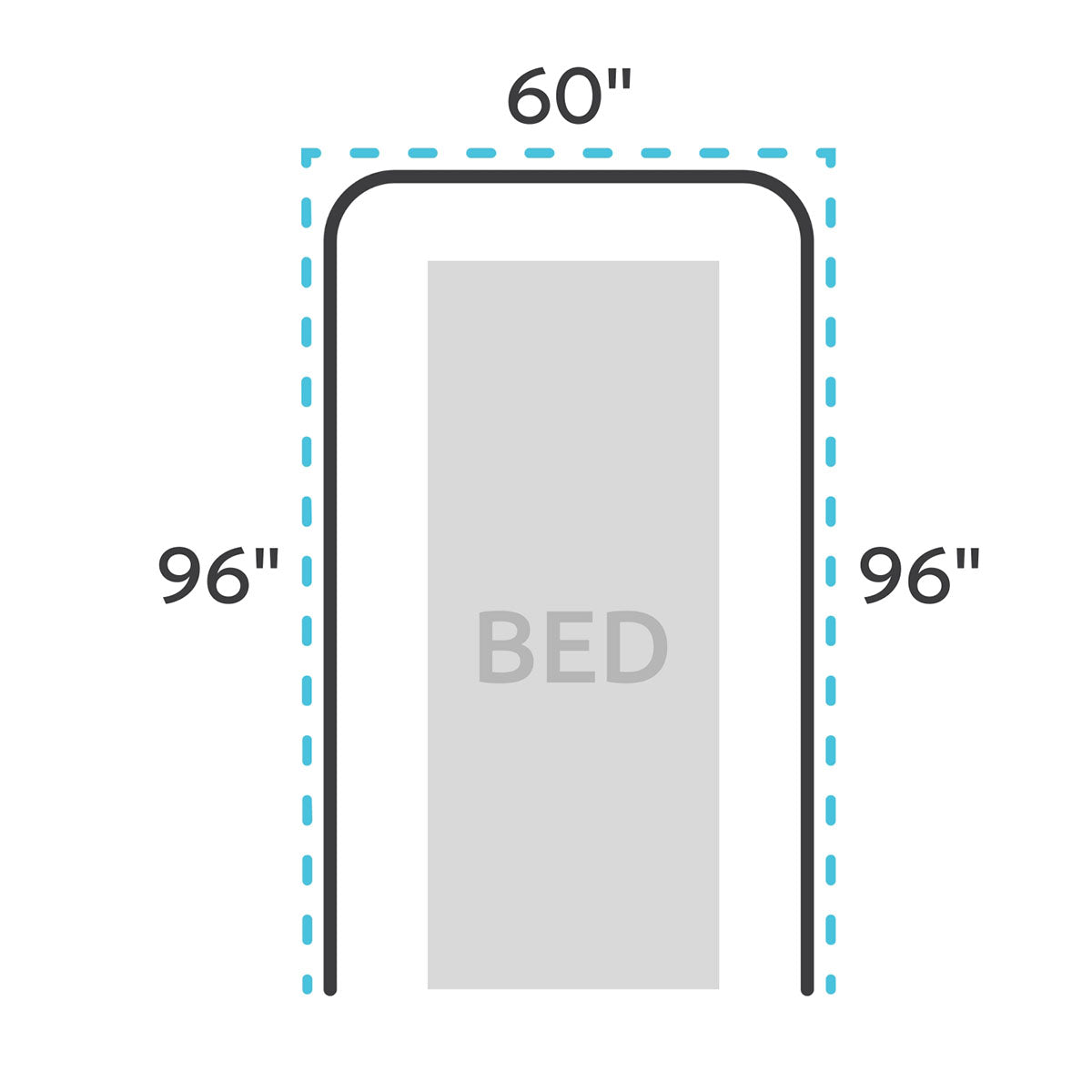 U-Shape Privacy Curtain Kit for Bed