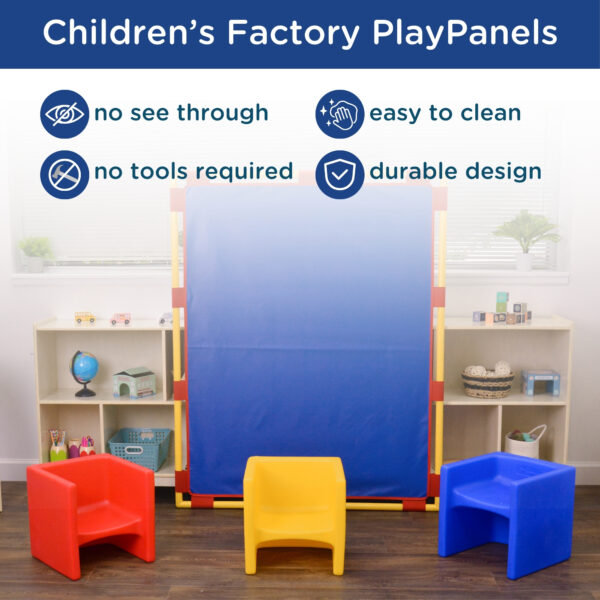 Big Screen Rectangle PlayPanels® Portable Room Divider without Cantilever Legs - Blue