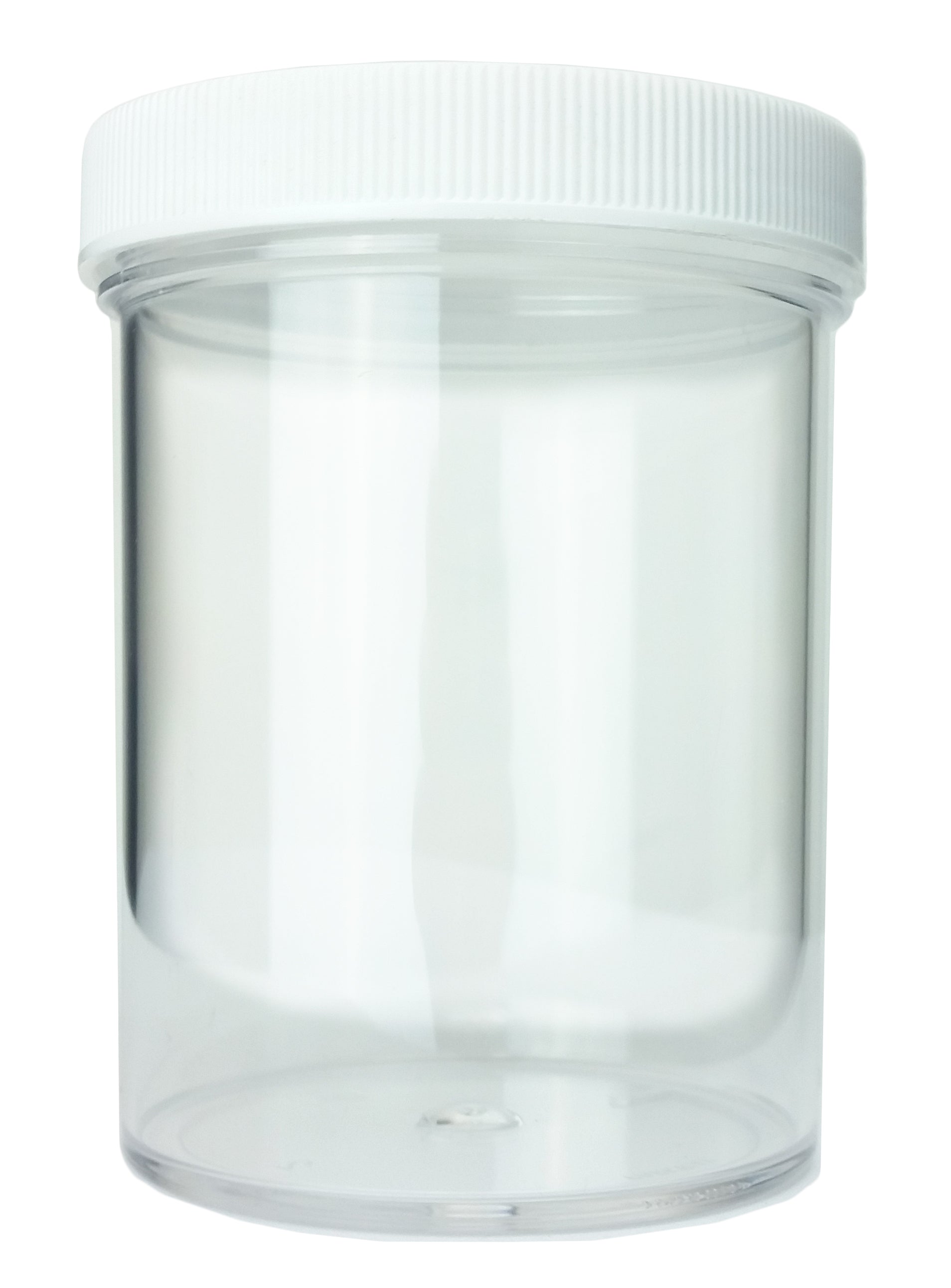 Bottle - Jar Clear Polystyrene 8 oz with cap and foam liner 70/40.  Pack of 12