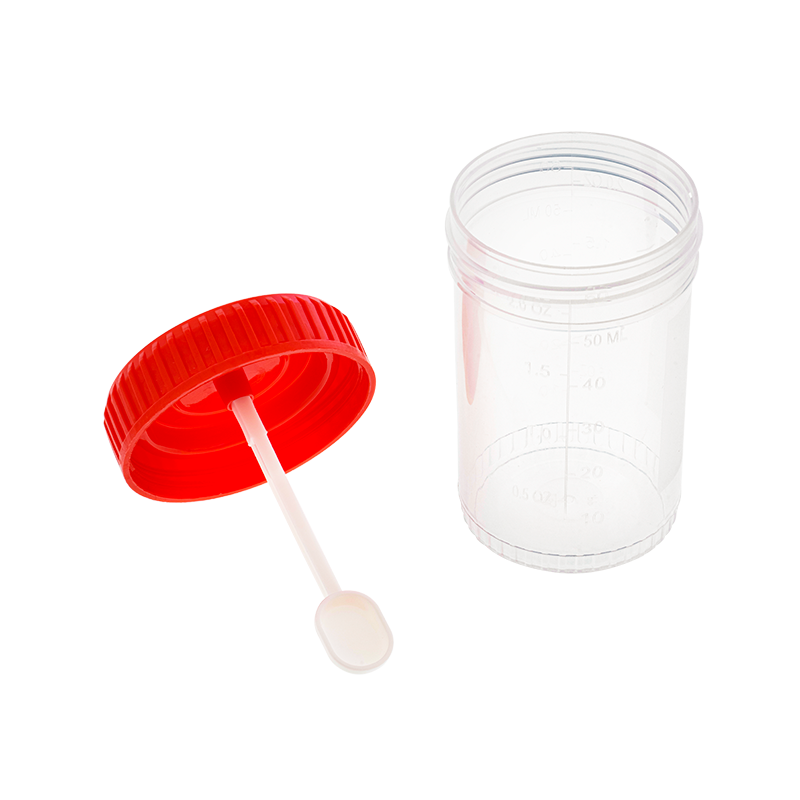 Stool Specimen Container with Spoon, Sterile, 60 mL - 400 pcs per Case