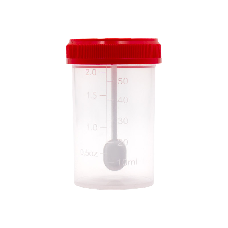 Stool Specimen Container with Spoon, Sterile, 60 mL - 400 pcs per Case