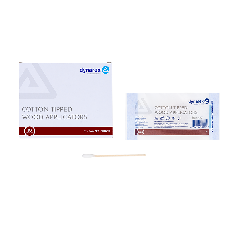 Cotton Tipped Wood Applicators - Non-Sterile, 3" - 1000 pcs per Box/10 Boxes per Case