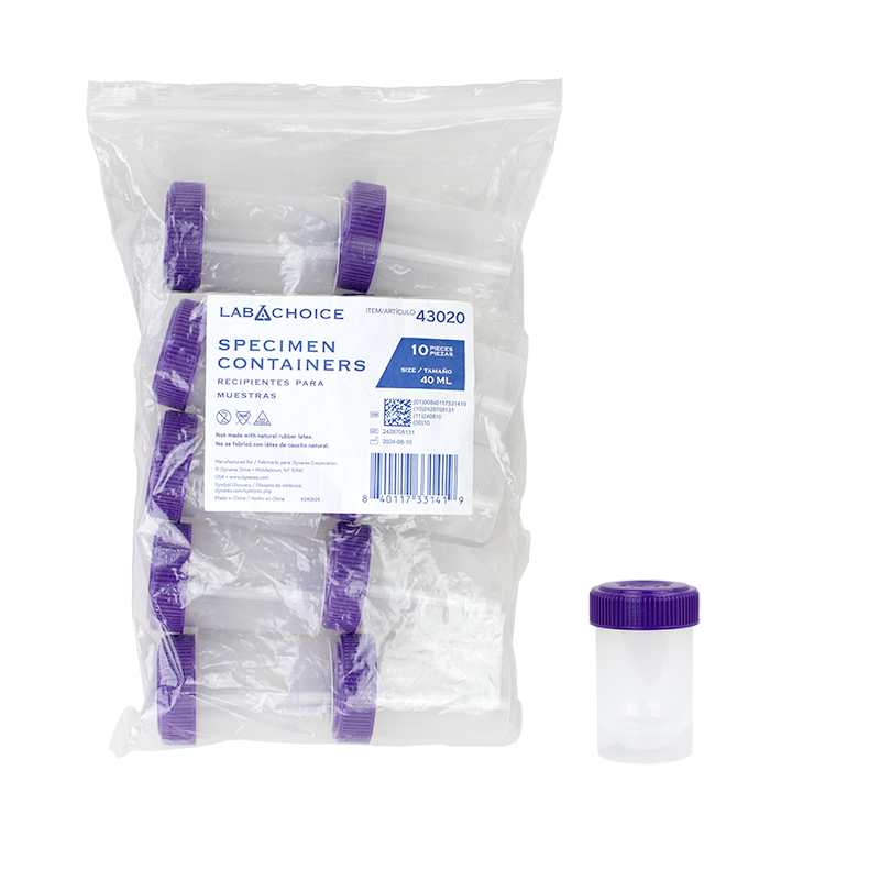 Specimen Container, Non-Sterile, 40 mL - 40 pcs per Bag/10 Bags per Case