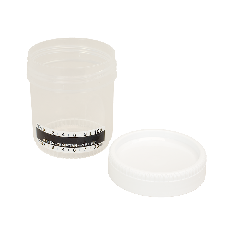 Urine Container with Temperature Strip, Transparent, White, 90 mL400 pcs per Case
