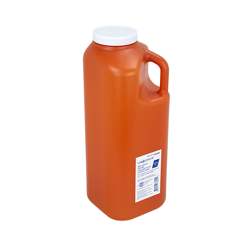 Urine Container with Temperature Strip, Orange, White, 3000 mL40 pcs per Case