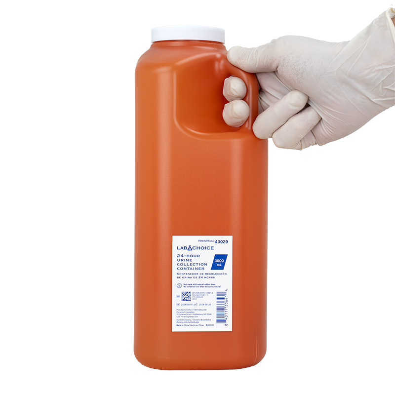 Urine Container with Temperature Strip, Orange, White, 3000 mL40 pcs per Case