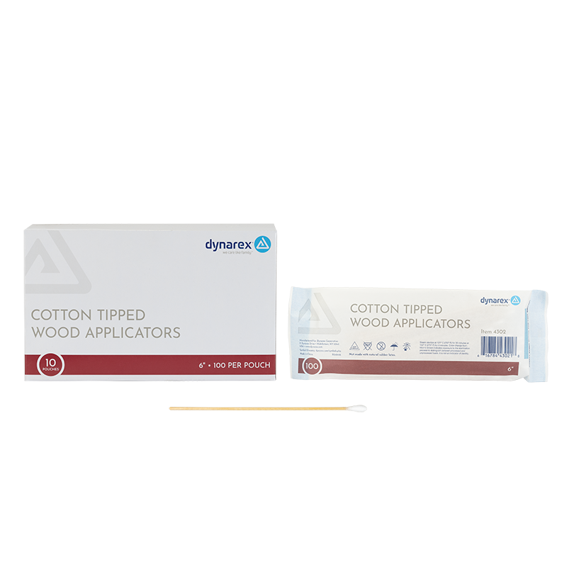 Cotton Tipped Wood Applicators - Non-Sterile, 6" - 1000 pcs per Box/10 Boxes per Case