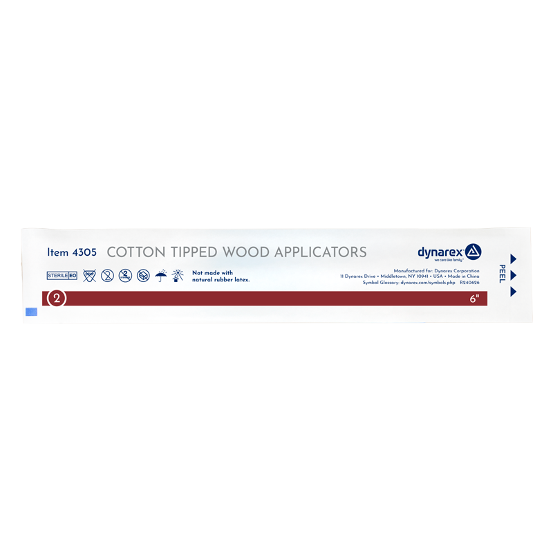 Cotton Tipped Wood Applicators - Sterile, 6" - 200 pcs per Box/10 Boxes per Case