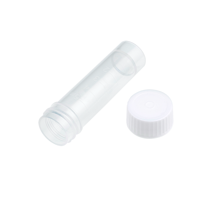 Self-Standing Transport Tube with Screwcap, Transparent, White, 5 mL1000 pcs per Case