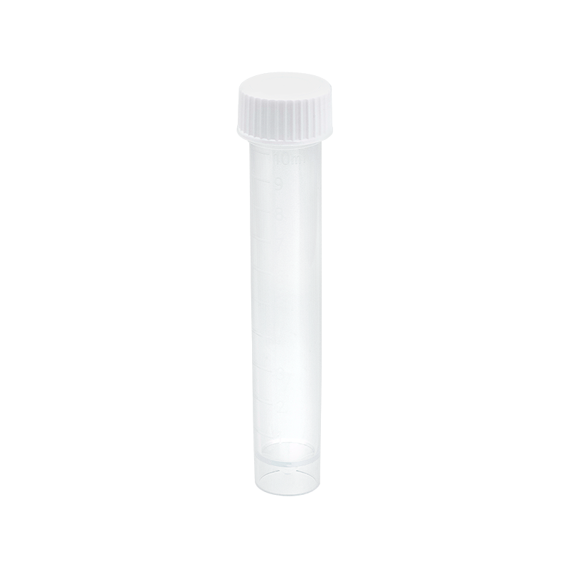 Self-Standing Transport Tube with Screwcap, Transparent, White, 10 mL1000 pcs per Case