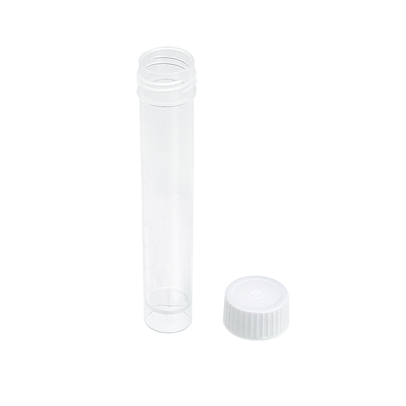 Self-Standing Transport Tube with Screwcap, Transparent, White, 10 mL1000 pcs per Case