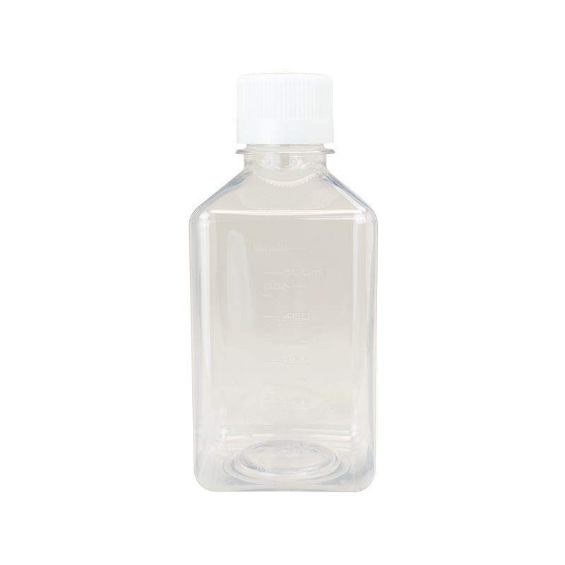 PET Cell Bottle, Clear, White, 500 mL100 pcs per Case, individually bagged
