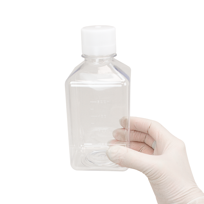 PET Cell Bottle, Clear, White, 500 mL100 pcs per Case, individually bagged