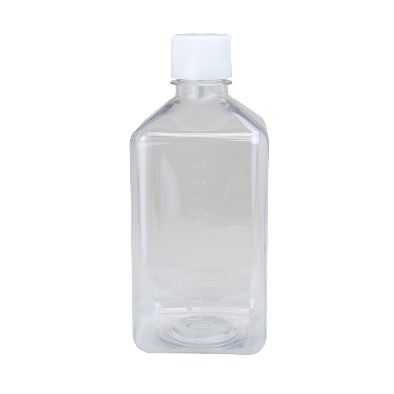 PET Cell Bottle, Clear, White, 1000 mL100 pcs per Case, individually bagged