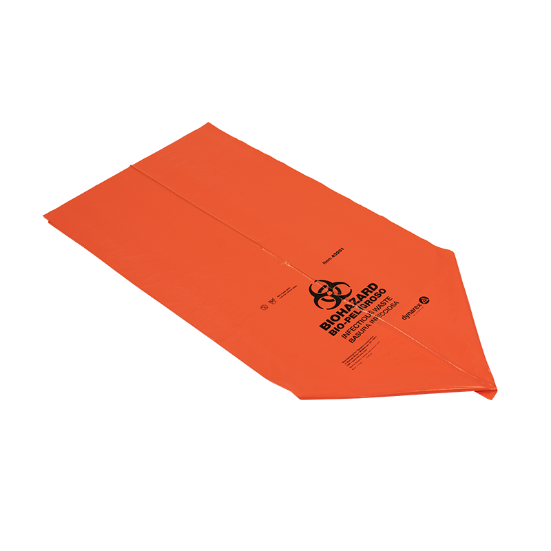 Biohazard Bags with Ties,  24" x 25.6", 12 Gallon - 100 pcs per Bag/5 Bags per Case