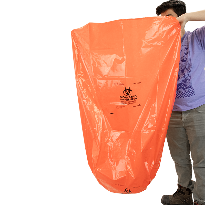Biohazard Bags, 36" x 58", 2 mil, 45 gallon - 100  Bags per Case