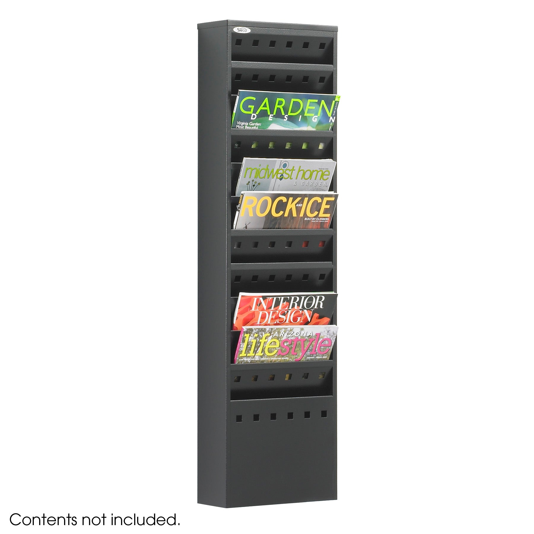 Lit Rack Steel 11 Pocket Blk