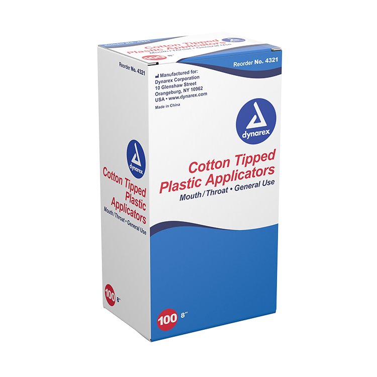 Cotton Tipped Plastic Applicator Large Tip, 8" - 100 pcs per Box/10 Boxes per Case