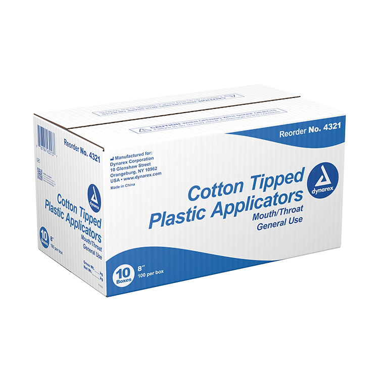 Cotton Tipped Plastic Applicator Large Tip, 8" - 100 pcs per Box/10 Boxes per Case