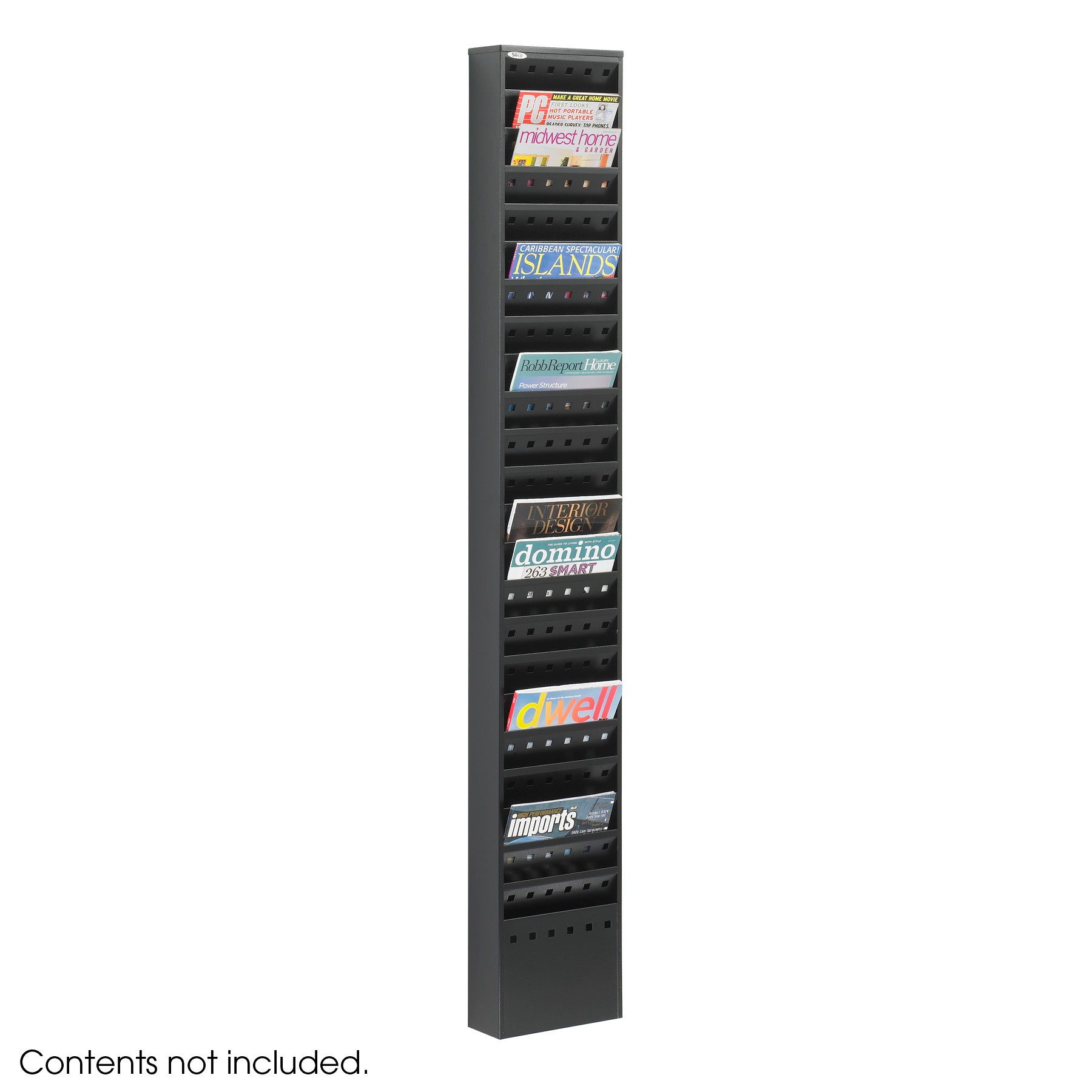 Lit Rack Steel 23 Pocket Blk