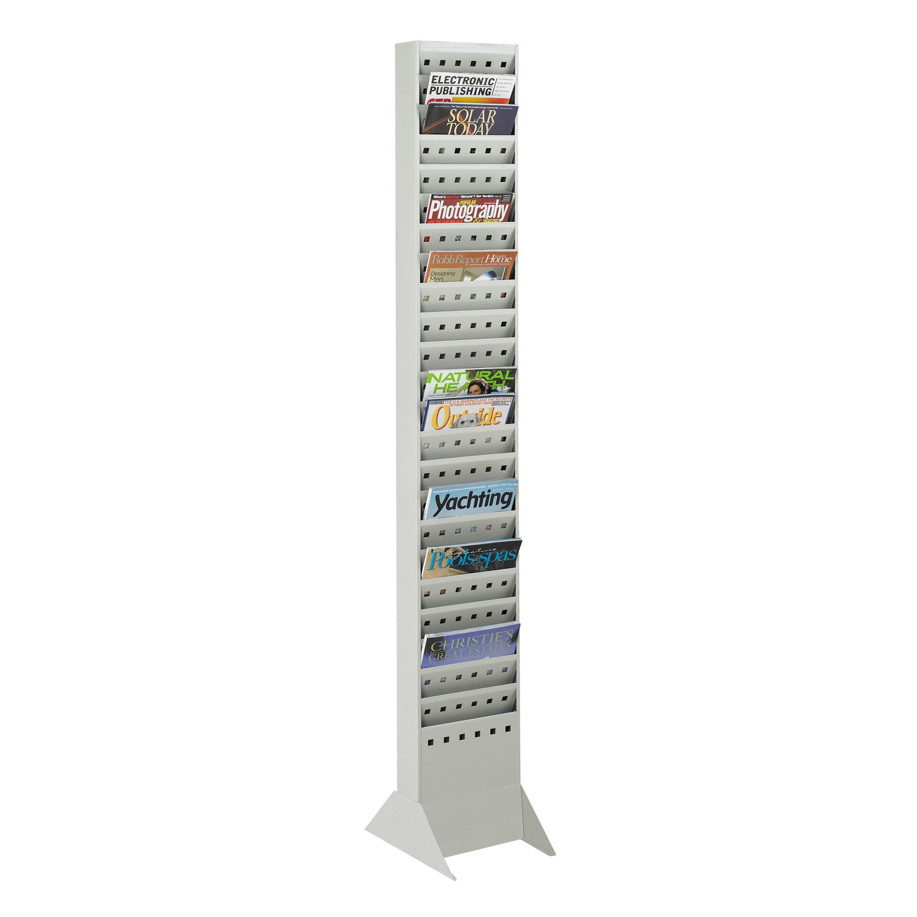 Lit Rack Steel 23 Pocket Gry