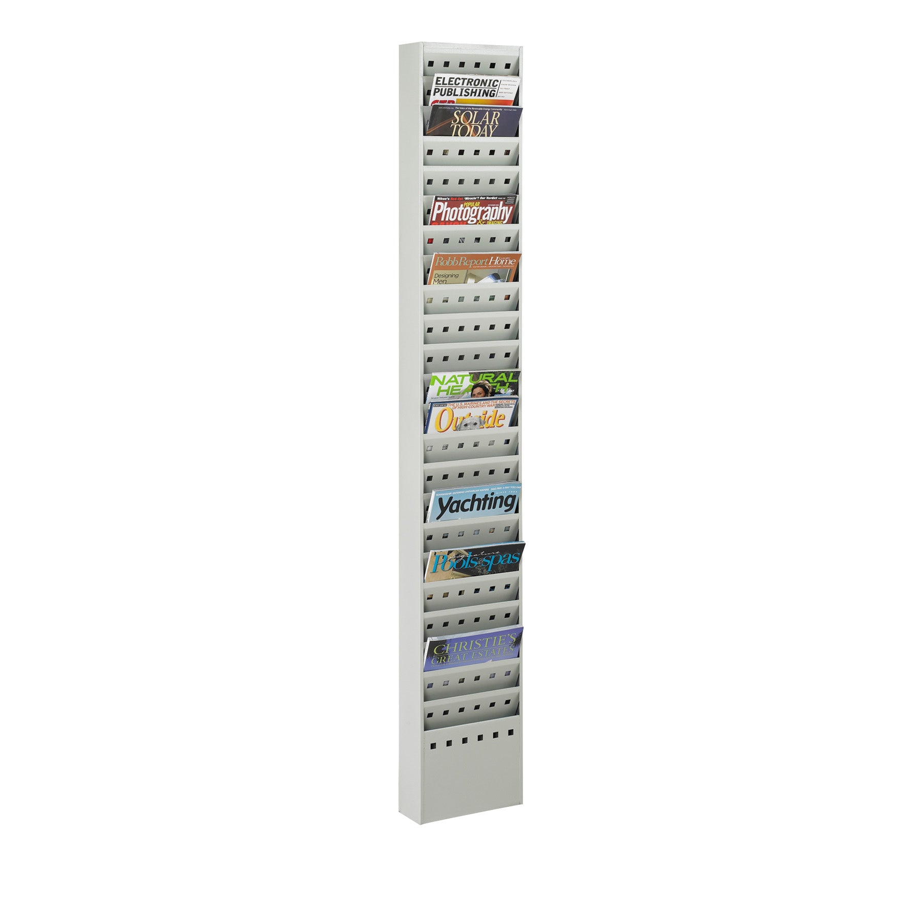 Lit Rack Steel 23 Pocket Gry