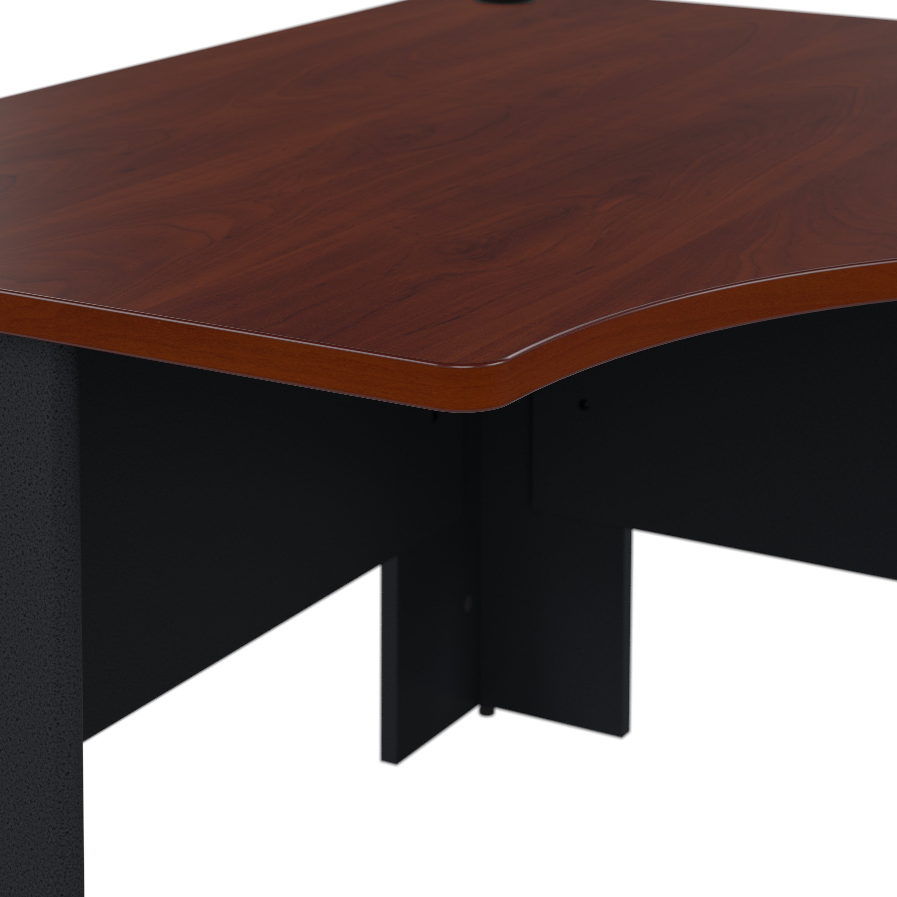 Bush Business Furniture Series A 48W Corner Desk in Hansen Cherry and Galaxy - 47.17" Width x 47.17" Depth x 29.66" Height