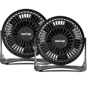 FanFair FanFair 4-inch Personal Desk Fan (Black) x2