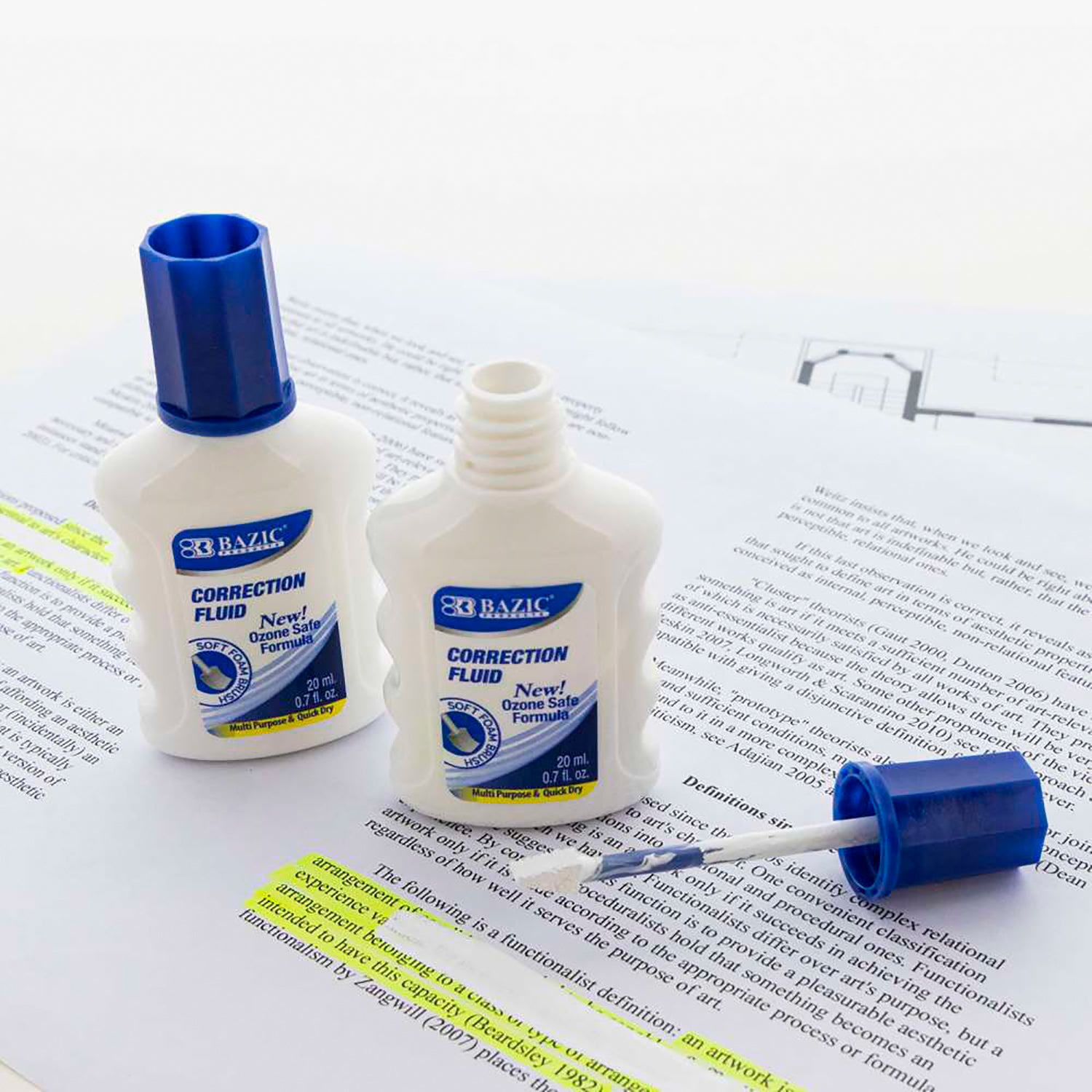 Correction Fluid with Foam Brush, 0.7 fl oz (20 mL)