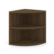 OfficeSource Laminate Corner Bookcase - 24"W x 24"D - Modern Walnut