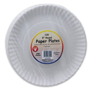 Plates - 100 count, 9"  round white