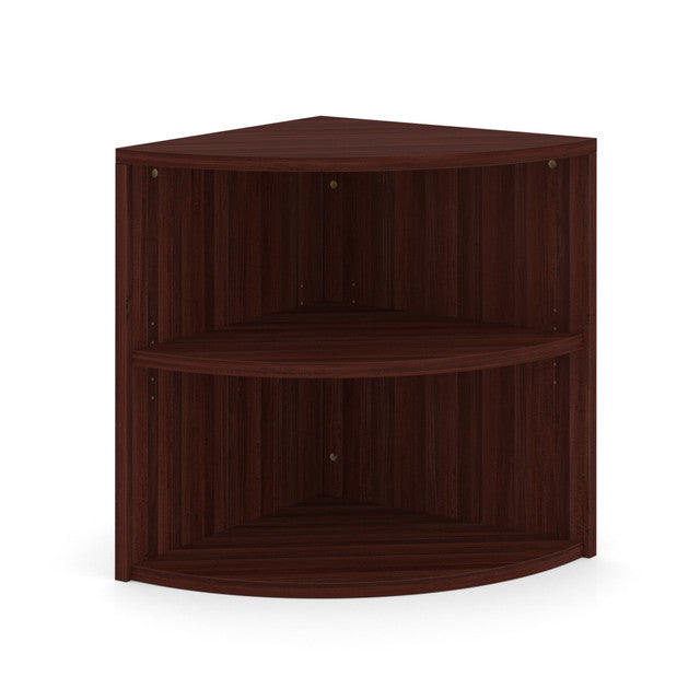 OfficeSource Laminate Corner Bookcase - 24"W x 24"D - Mahogany