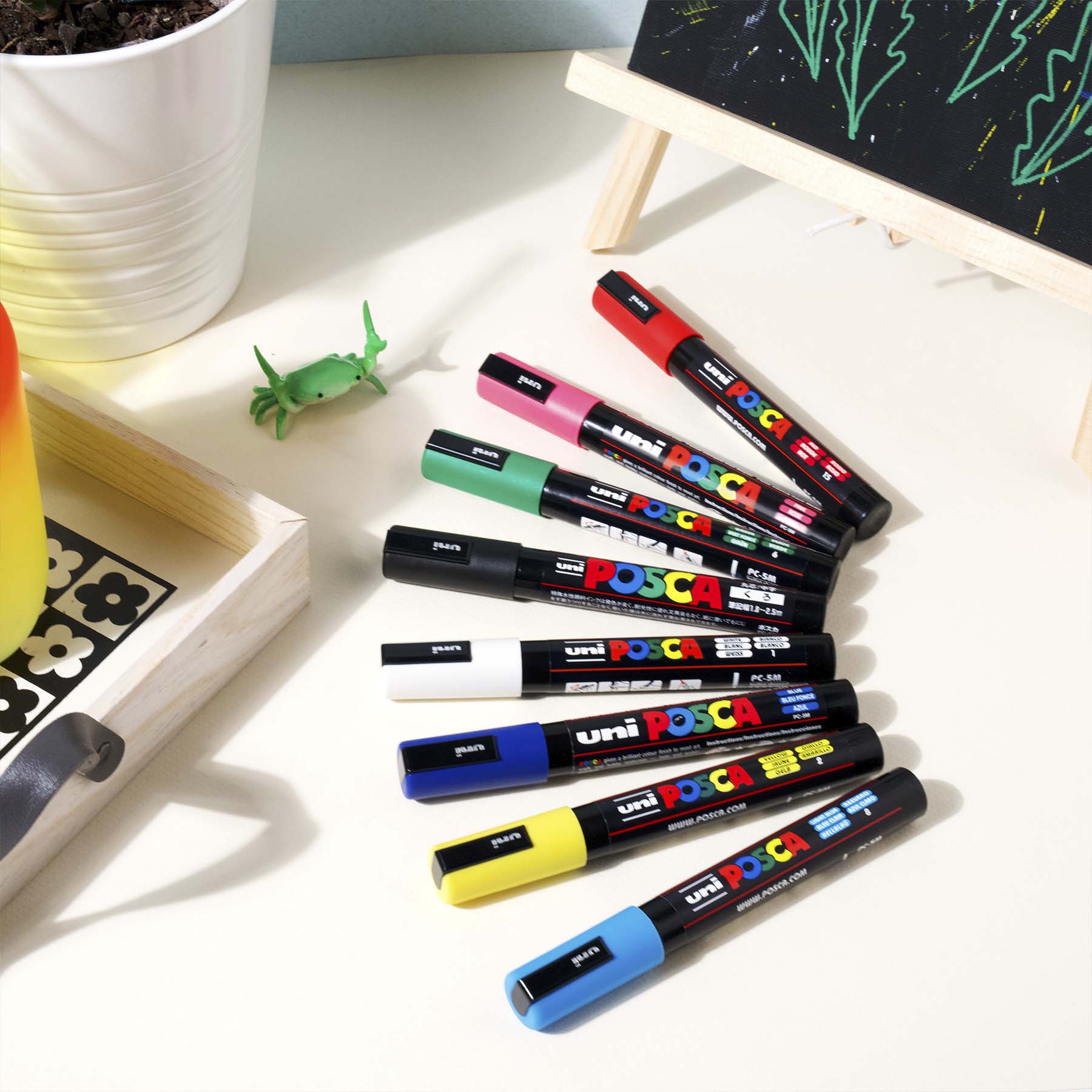 uni® POSCA PC-3M Water-Based Paint Markers, Reversible Fine Tip (0.9-1.3mm), Blue