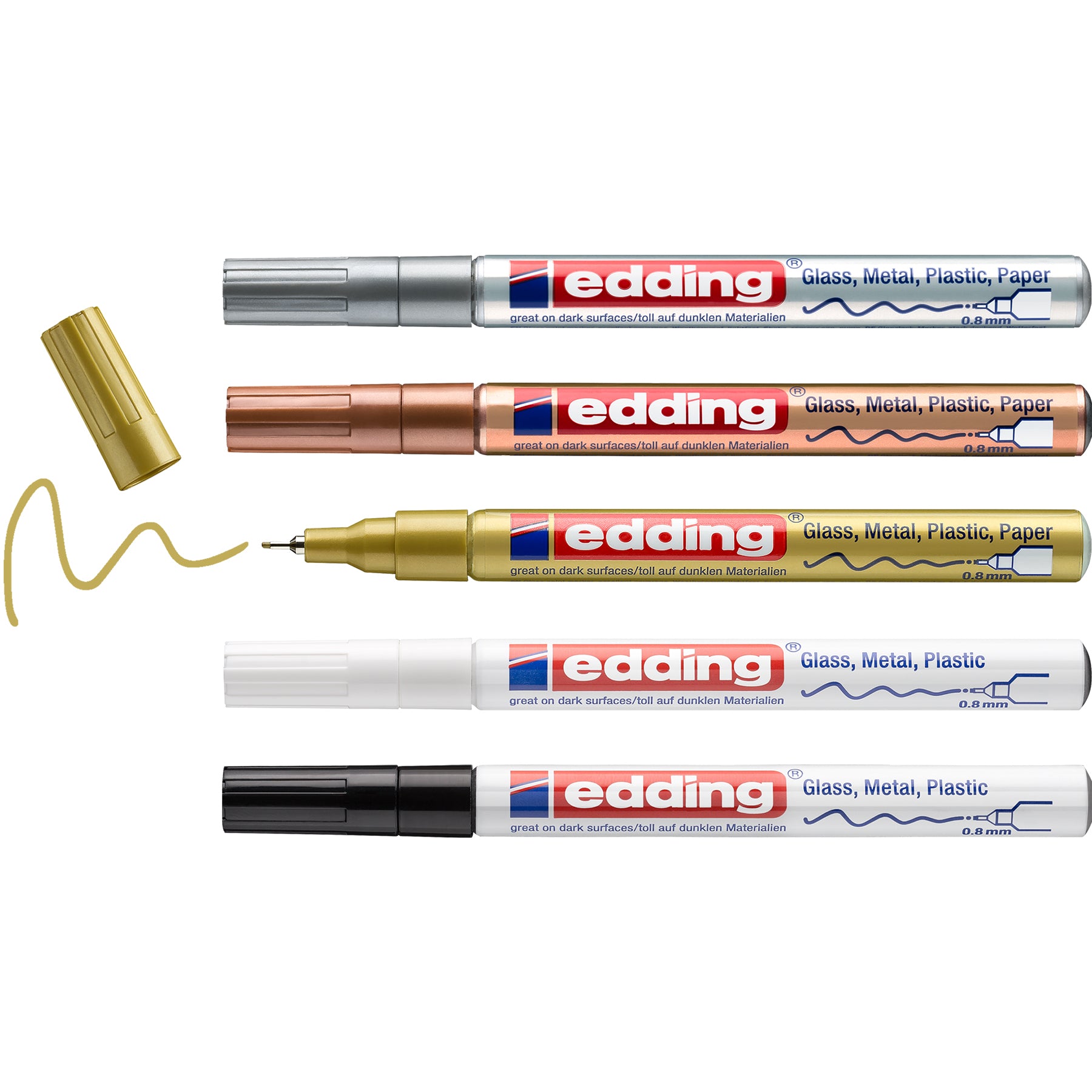 edding 780 Gloss Paint Marker - Set of 5 - Metallic