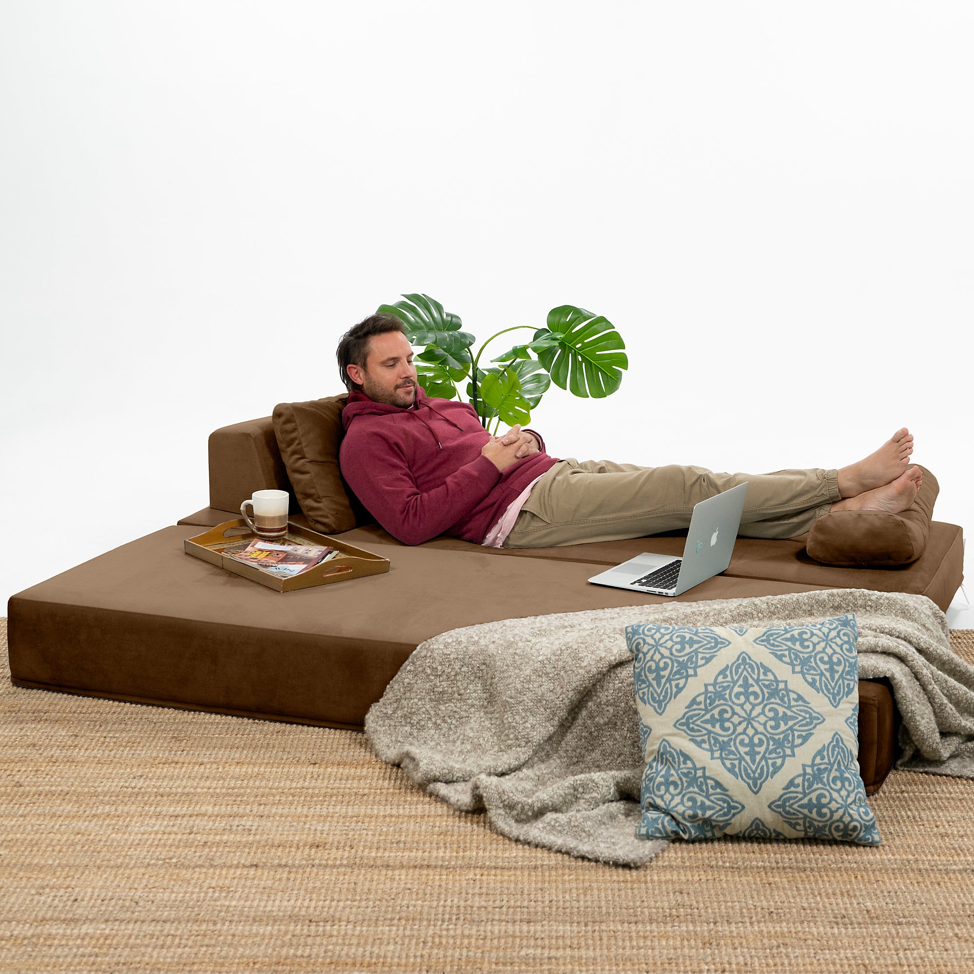 Jaxx Balshan Chaise Lounge Daybed, Toffee