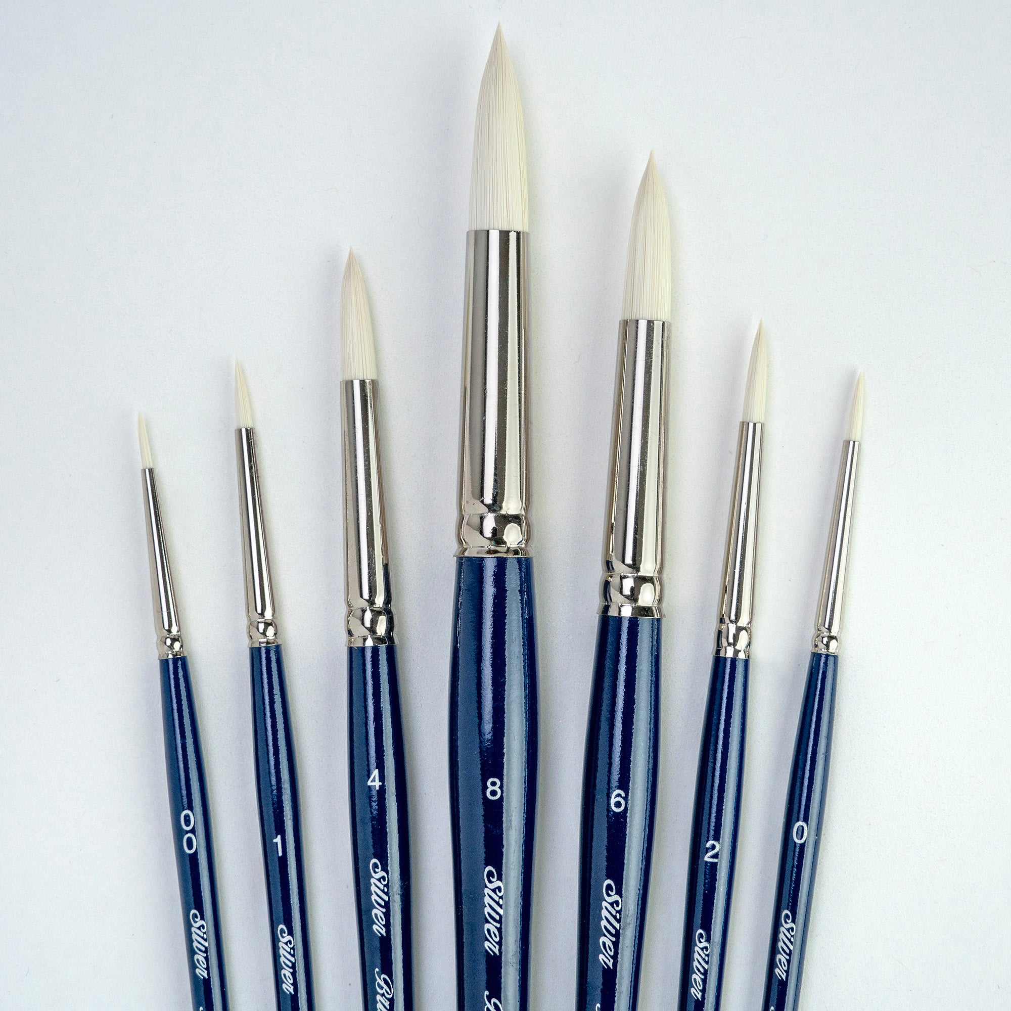 Bristlon Short Handle Round Brushes, Set of 7
