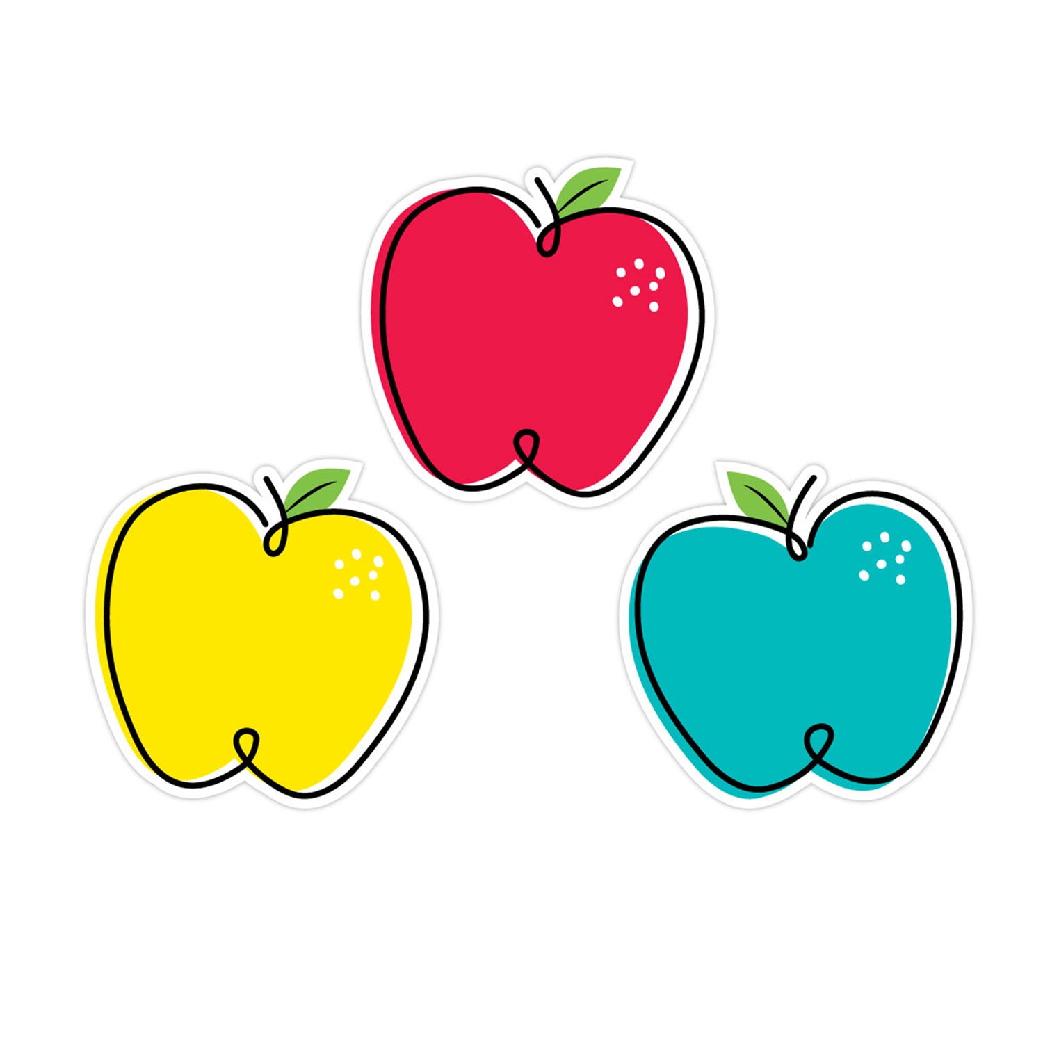 Core Décor Doodle Apples 6" Designer Cut-Outs, Pack of 36