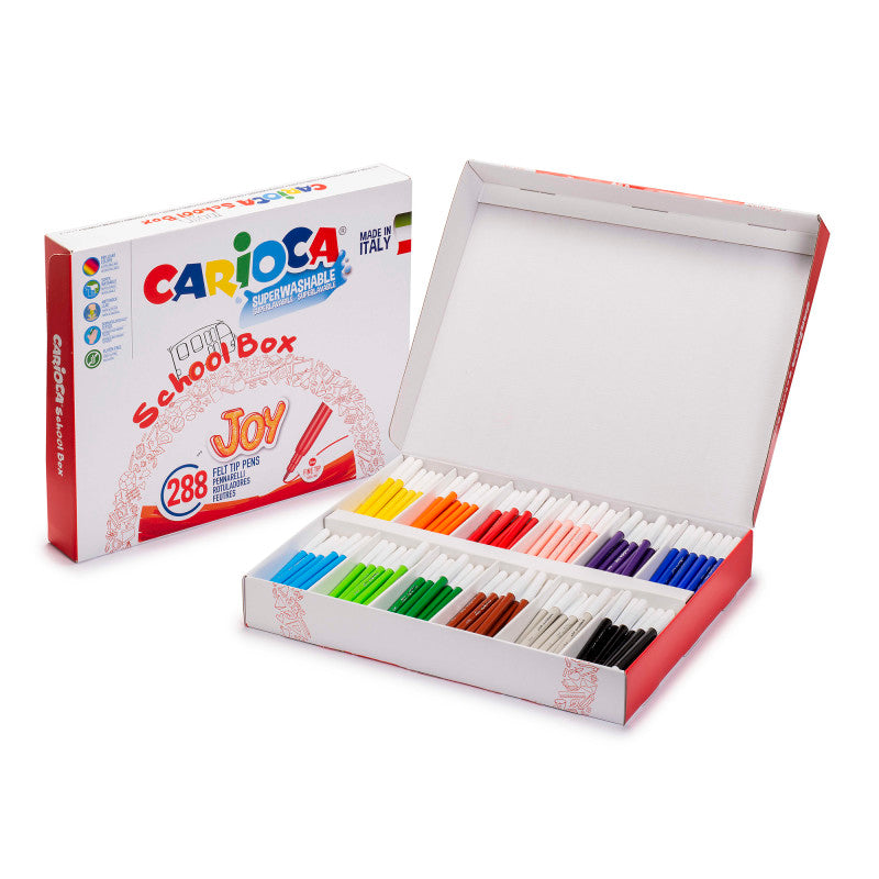 Joy Fine Tip Felt Tip Washable Pens School Box - 288 Pieces