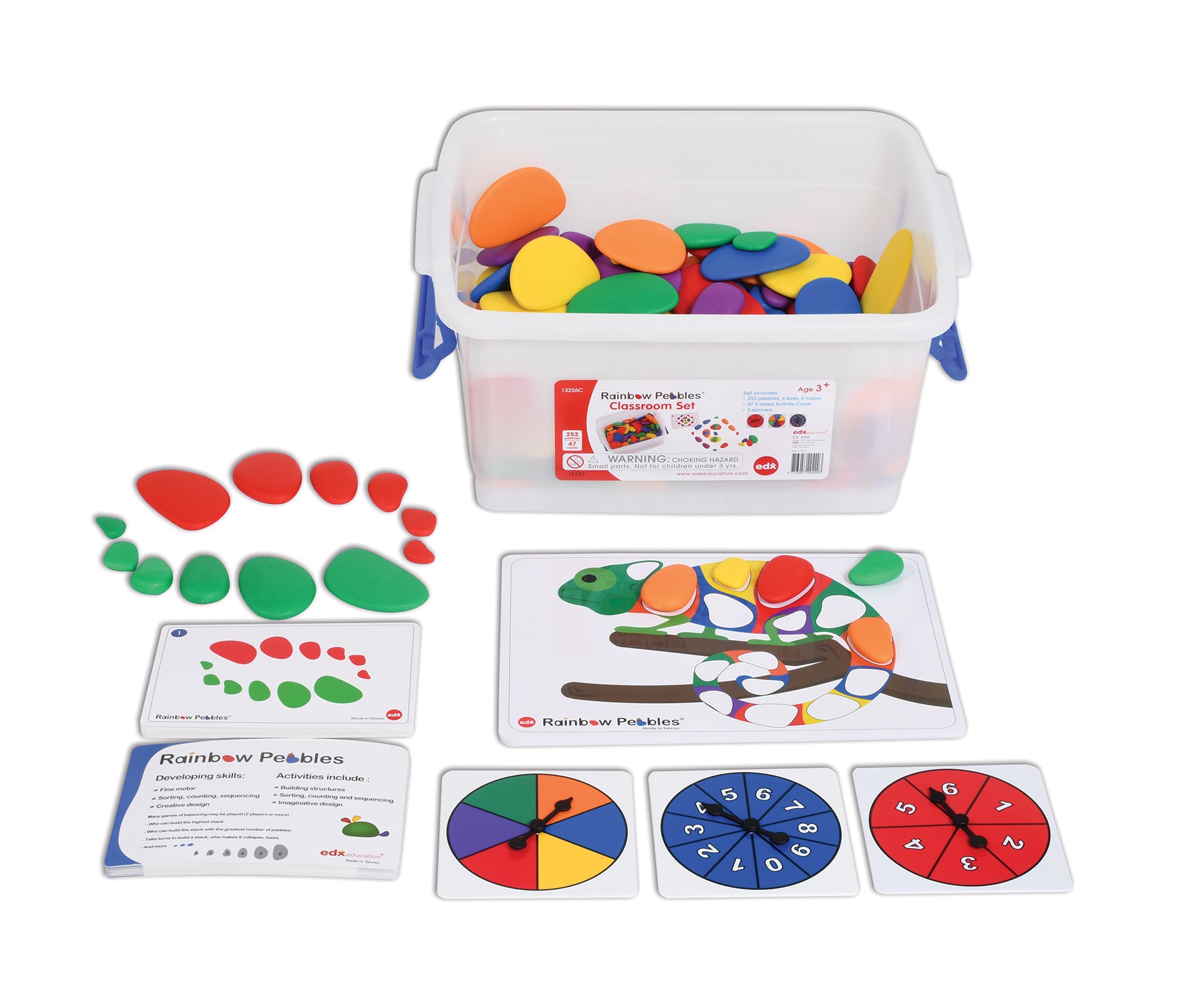Rainbow Pebbles® Classroom Set - 252 Pebbles + 94 Activities and 3 Spinners
