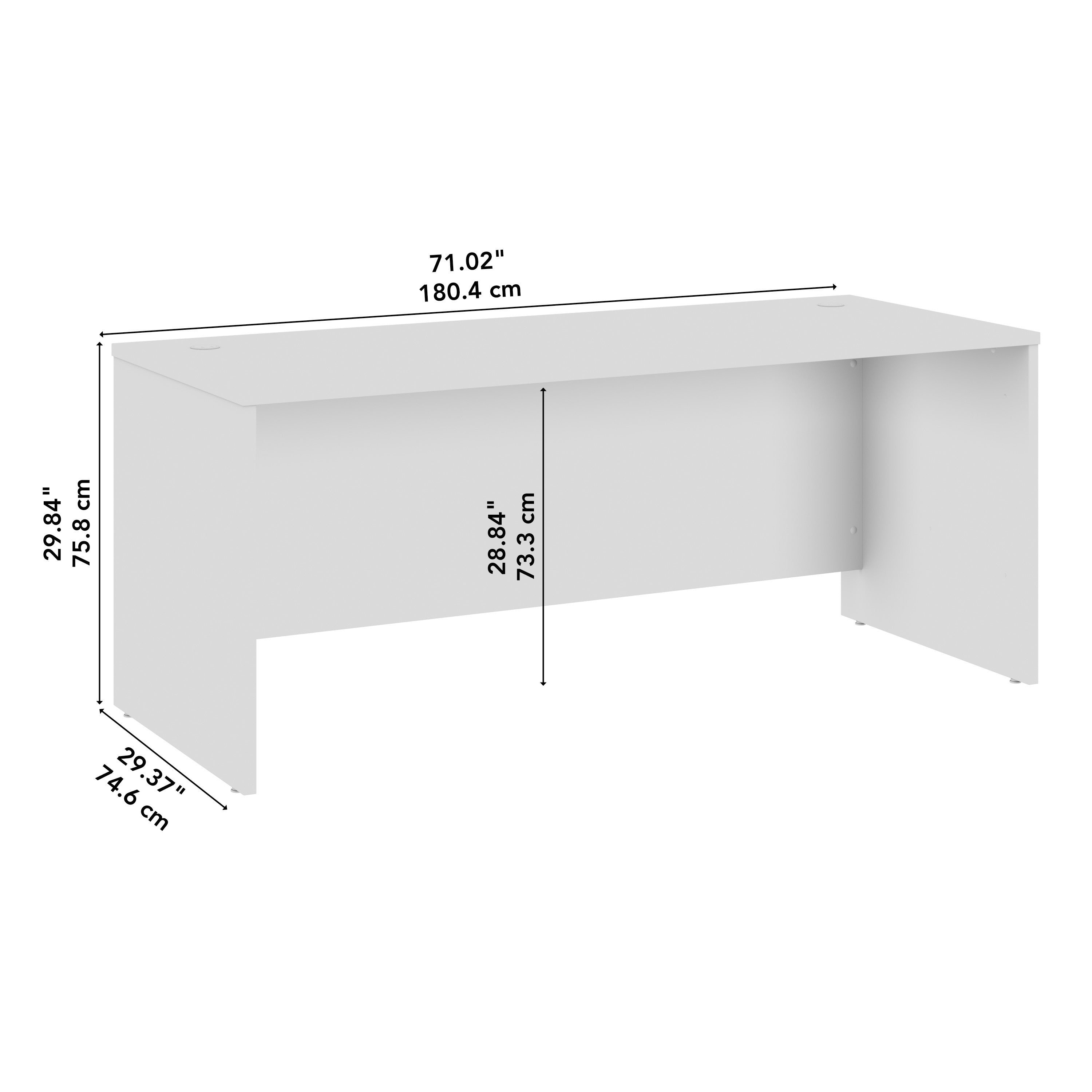 Bush Business Furniture Studio C 72W x 30D Office Desk in Natural Elm - 71.02" Width x 29.37" Depth x 29.84" Height