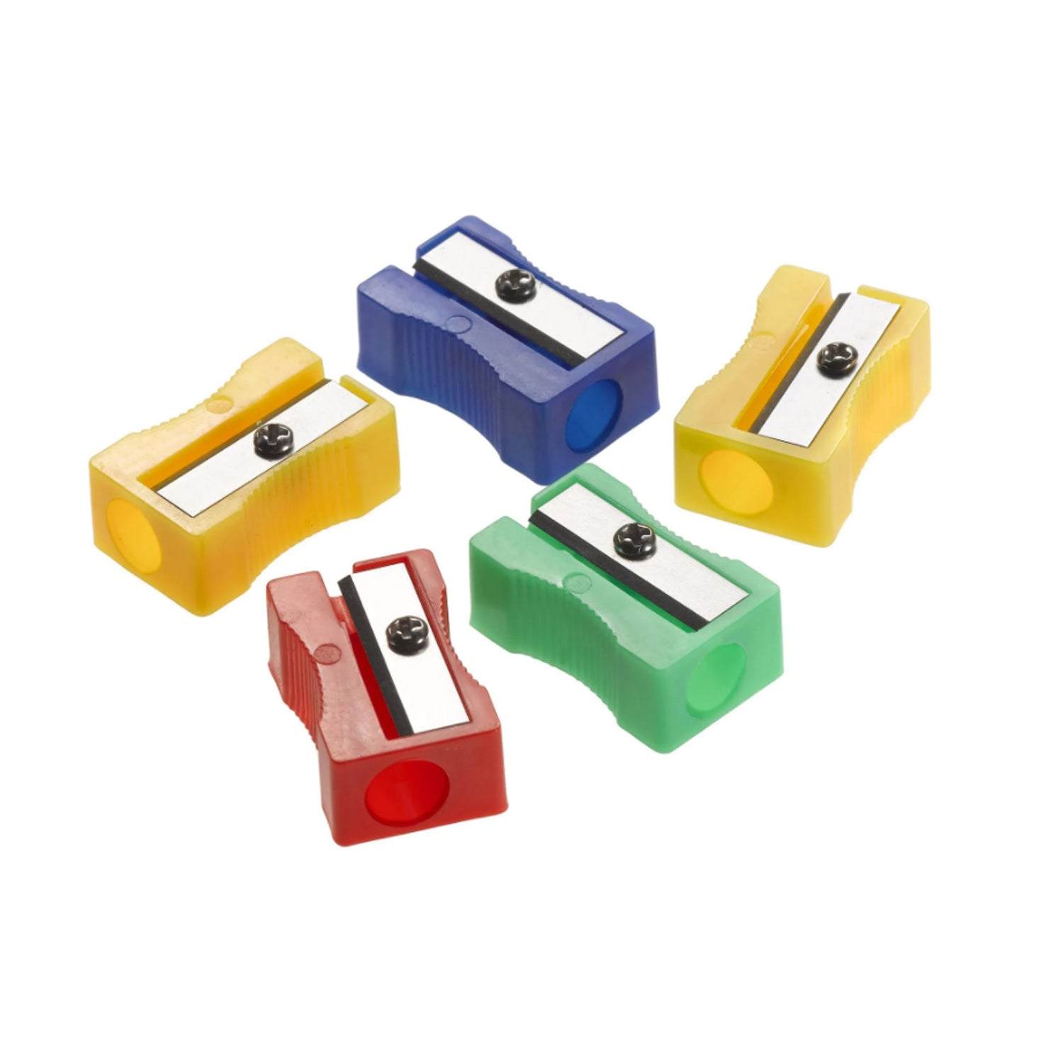 Plastic Pencil Sharpener, One Hole, Assorted Colors, Pack of 144