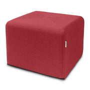 Jaxx Monroe Square Foam Ottoman with Stain Resistant Performance Fabric, Large (24 x 24 x 18), Poppy Red