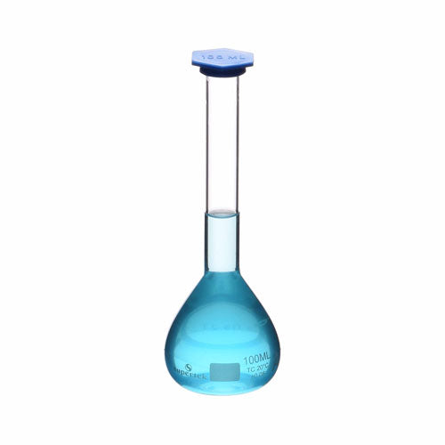 Volumetric Flask, With Snap Cap, Class A, ASTM E288  (Batch Certificate), 100ml, Pk/2